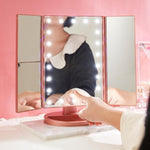 Tri-Fold LED Makeup Mirror